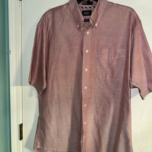 Haggar Men's Casual Pink Button-Down Shirt